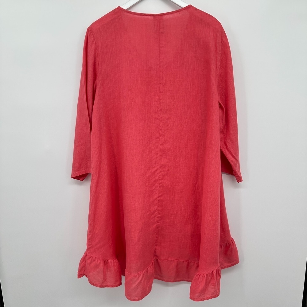 Match Point Tunic Shirt Dress Size XL 100% Linen Lagenlook Coastal Beachy Boho - Picture 8 of 11